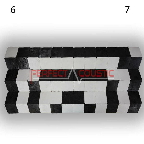 Art Difusor acústico en blanco y negro, código de color 6-7