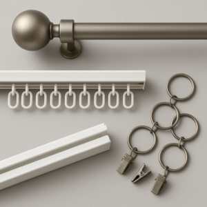 Barras, rieles y varillas para cortinas acústicas