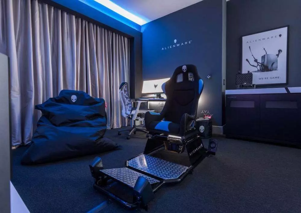 Helio separador de ambientes con cortinas