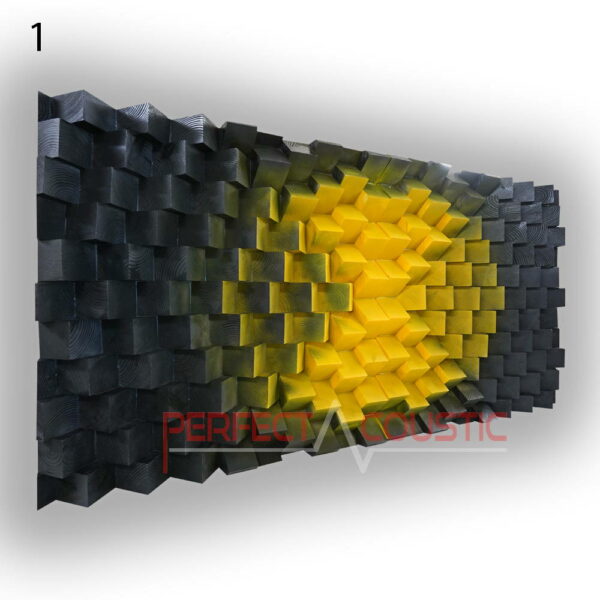 Panel de pared en amarillo y negro, código de color 1