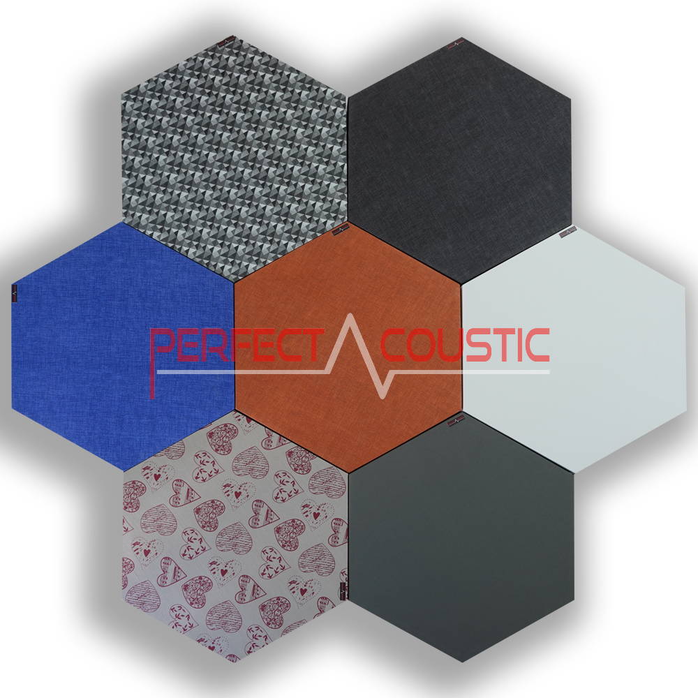 Paneles acústicos hexagonales estampados-colores