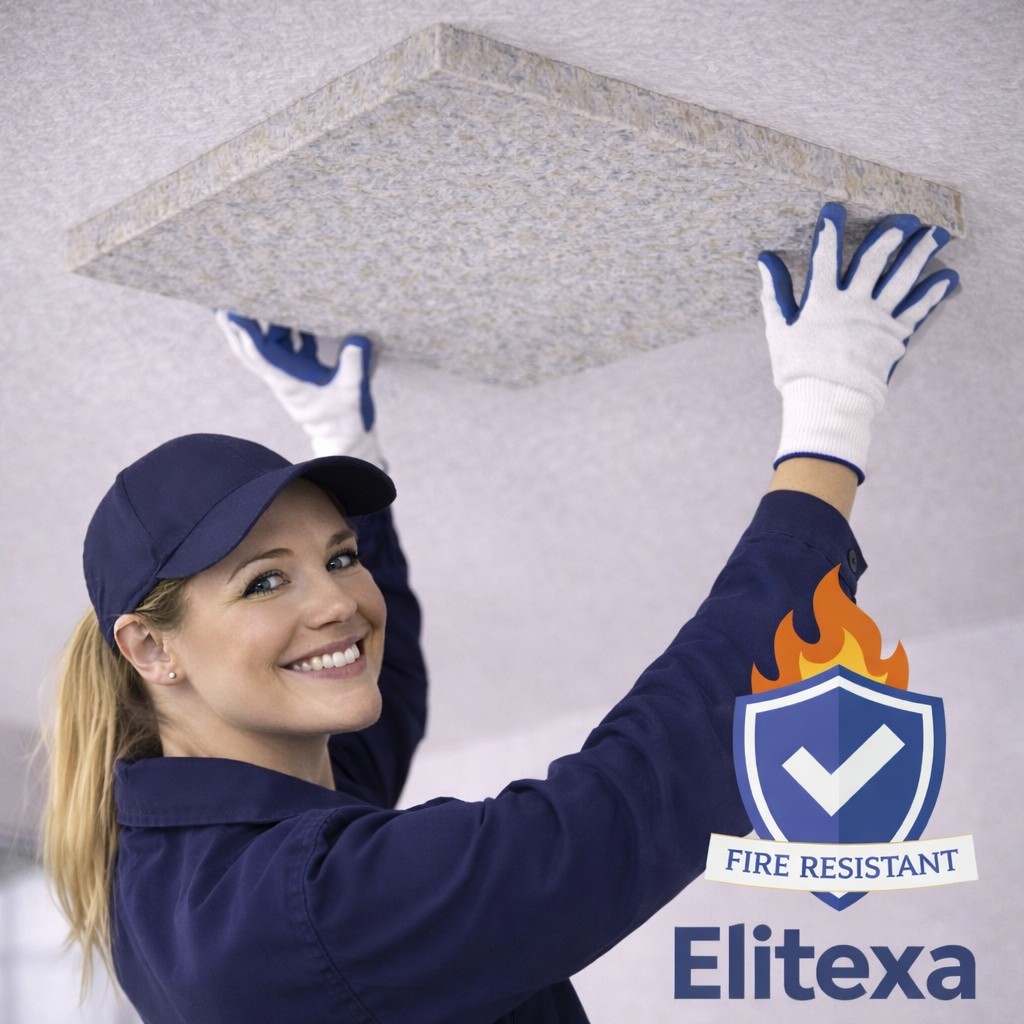 Paneles de techo de espuma ignífuga Elitexa - Instalación Smile