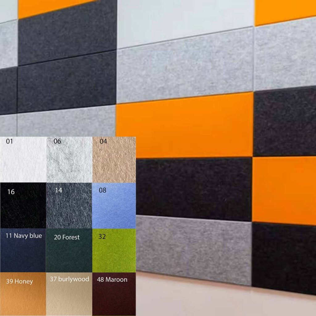Paneles para aislar sonido de fieltro Bilnora Extra Denso 120x60x2cm