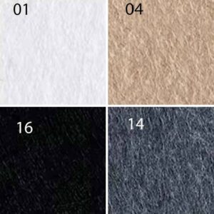 bilnora-colores-fieltro-pantallas-escritorio-120×40 Fieltro Bilnora en los 4 colores de las pantallas de escritorio 120x40 cm: 01 blanco, 04 beige, 16 negro y 14 gris oscuro