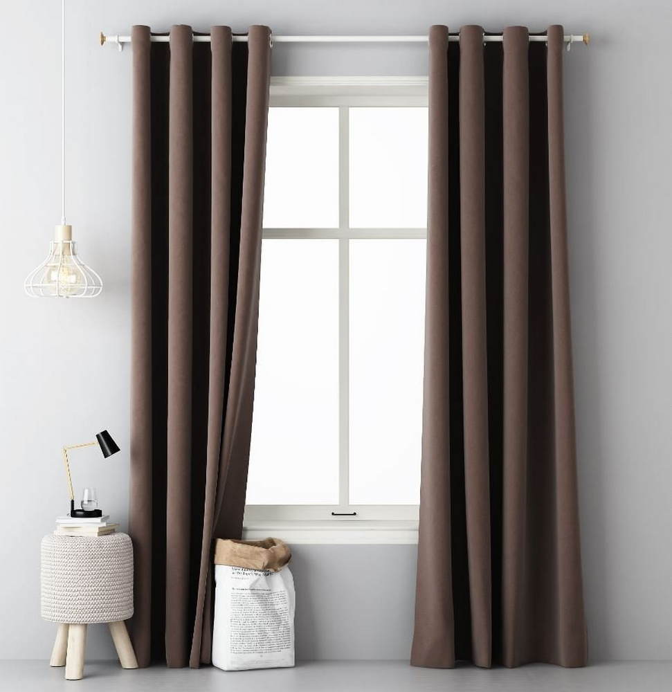 cortinas termicas para puertas en color marrón