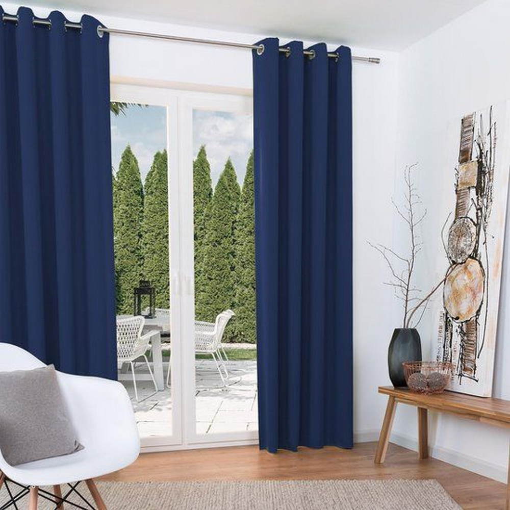 cortinas en azul