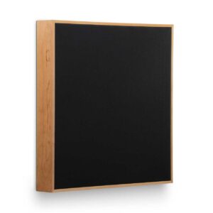 elemento-acústico-con-marco-de-madera con revestimiento negro
